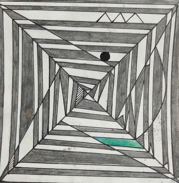5’’ x 5’’ mixed media on paper