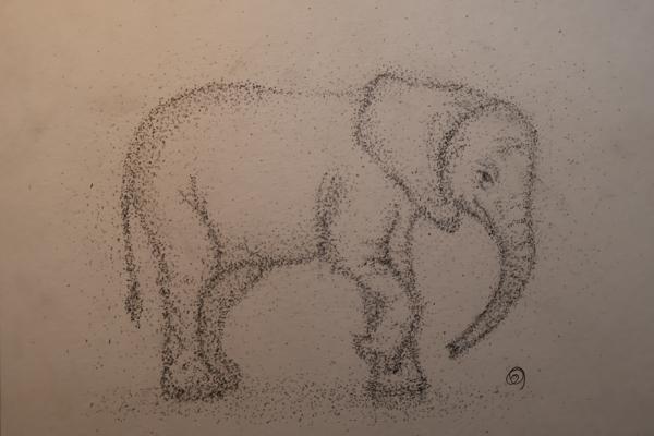 10’’ x 13’’ pencil stippling on buff sheet